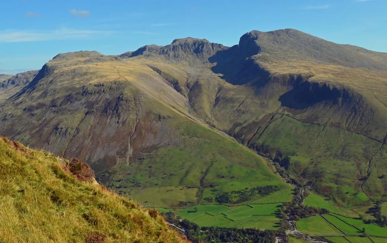 Scafell Pike from Langdale trail view