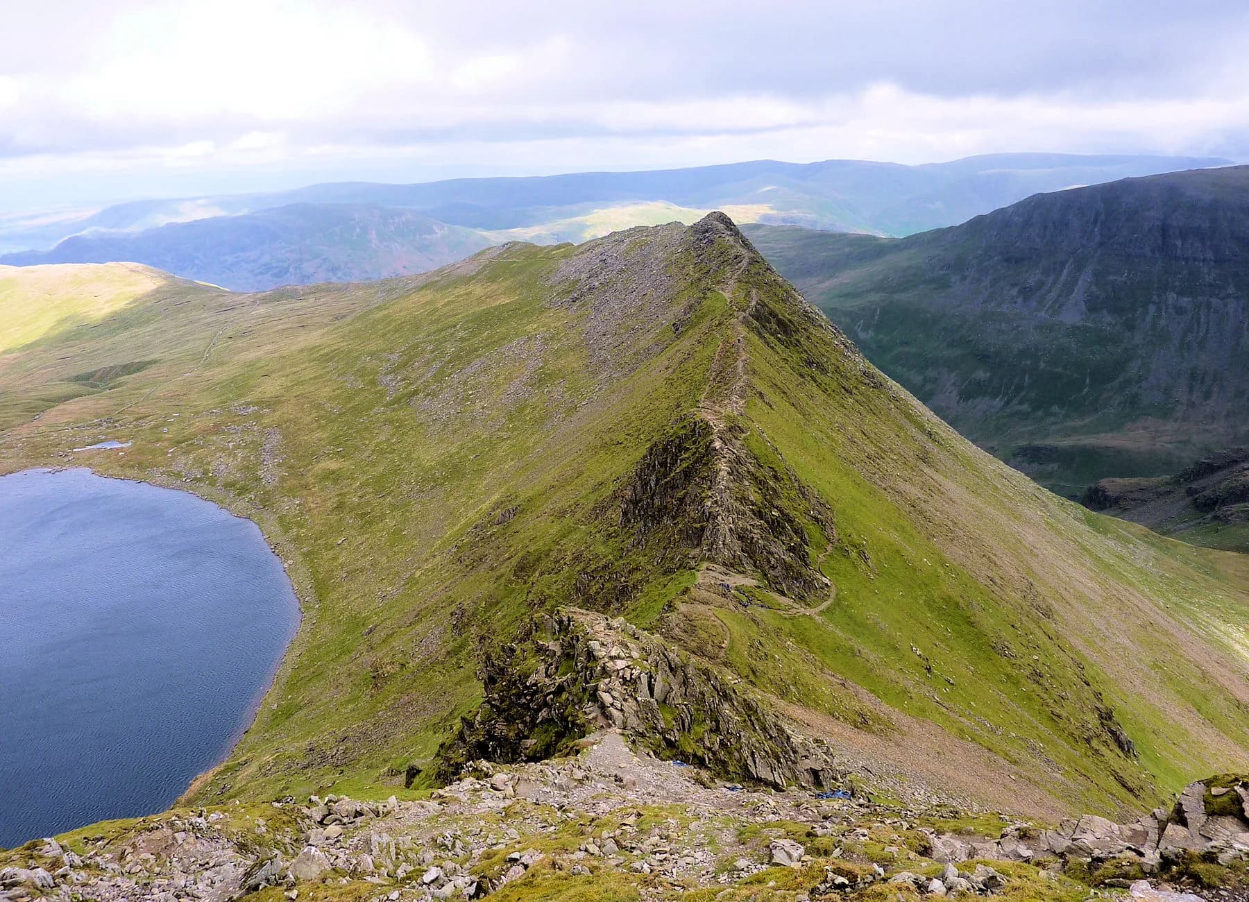 Striding Edge / Helvellyn / Catstye Cam trail view