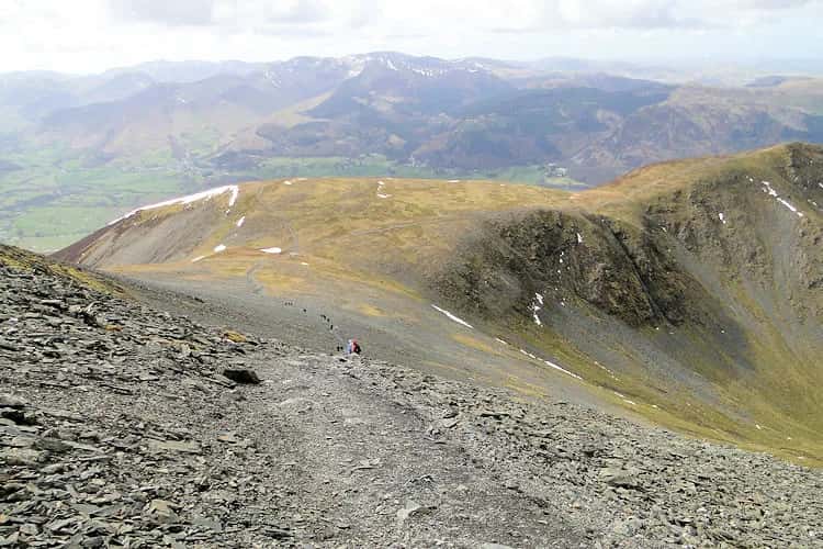Carl Side / Long Side / Skiddaw / Skiddaw Little Man / Lonscale Fell trail view